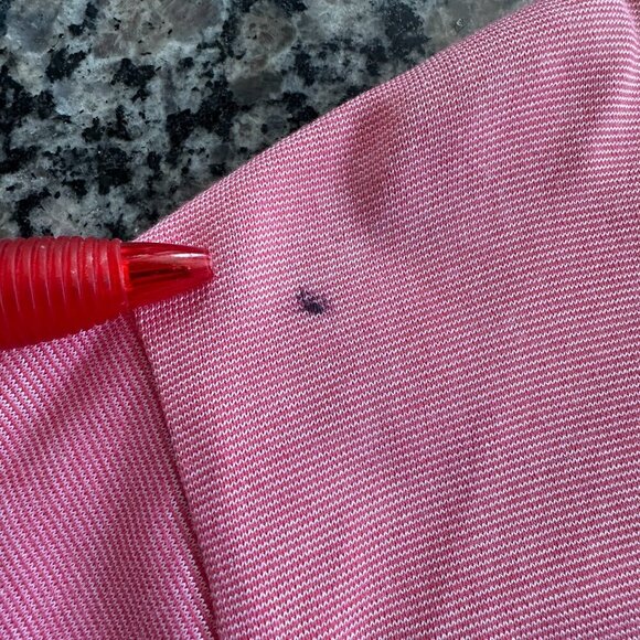 St Andrews Links Golf Polo Shirt Mens Large Pink Stripe Short Sleeve Logo - Picture 10 of 10